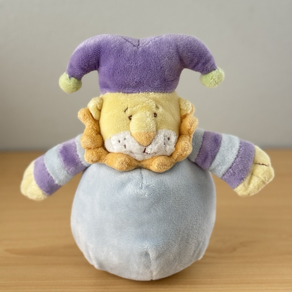 Baby Ganz Plush Jester‎ Lion Chime Rattle Stuffed Animal Toy Pastel Rare Vtg